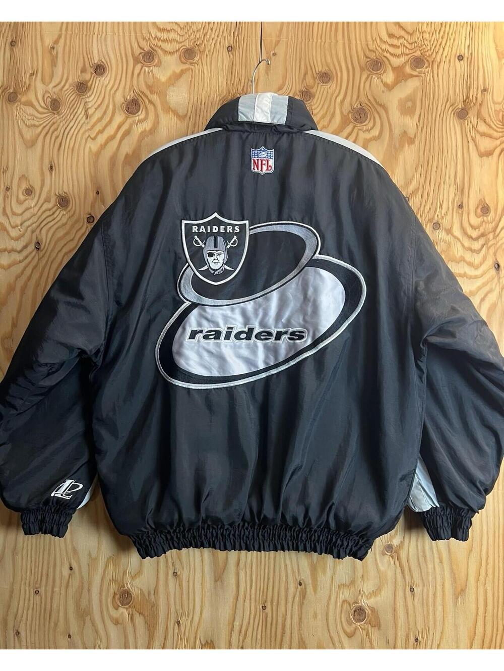 VTG 90s Oakland Raiders Starter Puffer Jacket Hood Mens M Logo Athletic Pro Line